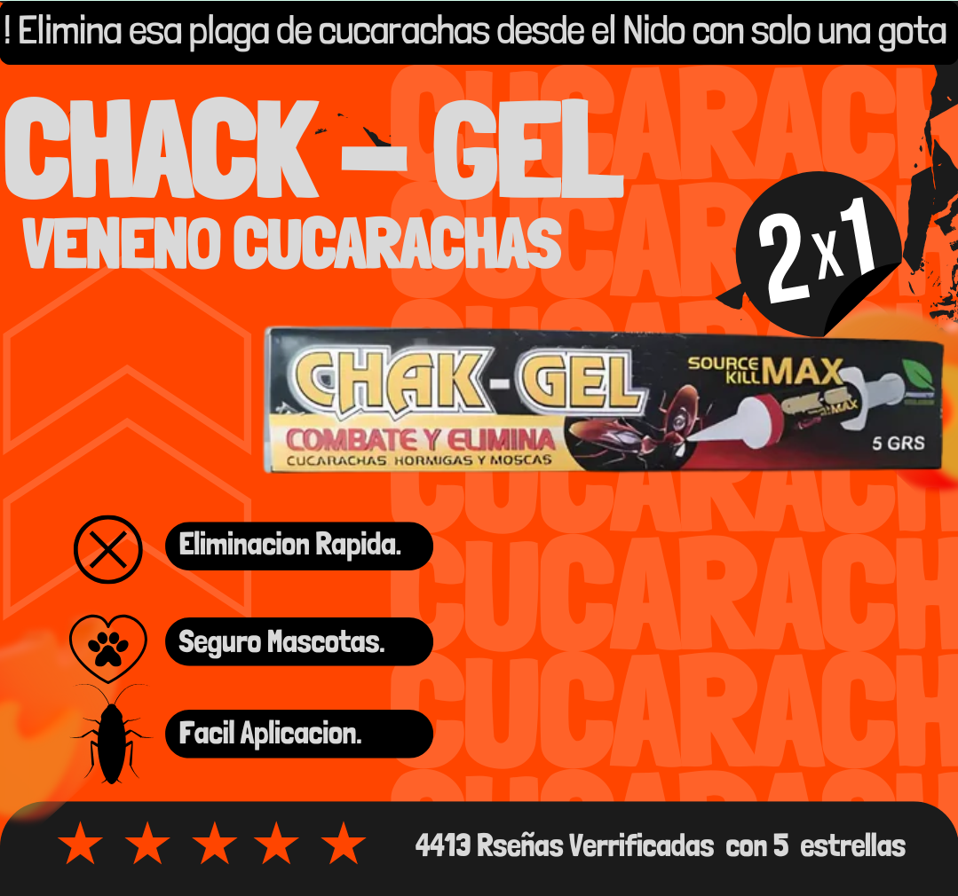 😱2 X 1 CHAK-GEL - EL MEJOR VENENO PARA LAS CUCARACHAS